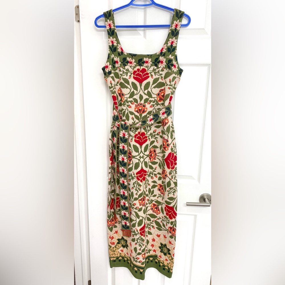 NWT - FARM Rio Multicolor Floral Knit Midi Dress - Picture 3 of 7